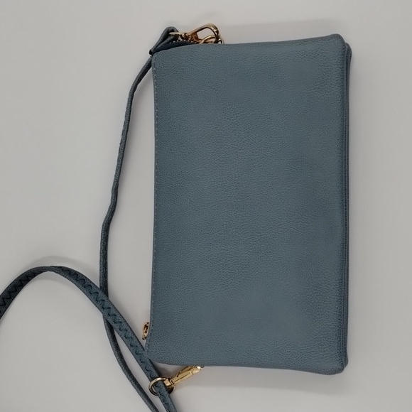 Jen & Co crossbody purse bag blue gold hardware multi pockets Jen&Co adjustable - Picture 6 of 12